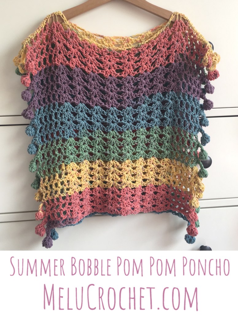Melu Crochet: Bobble Pom Pom Ear Warmer and Bobble Pom Pom Ribbed Scarf ...