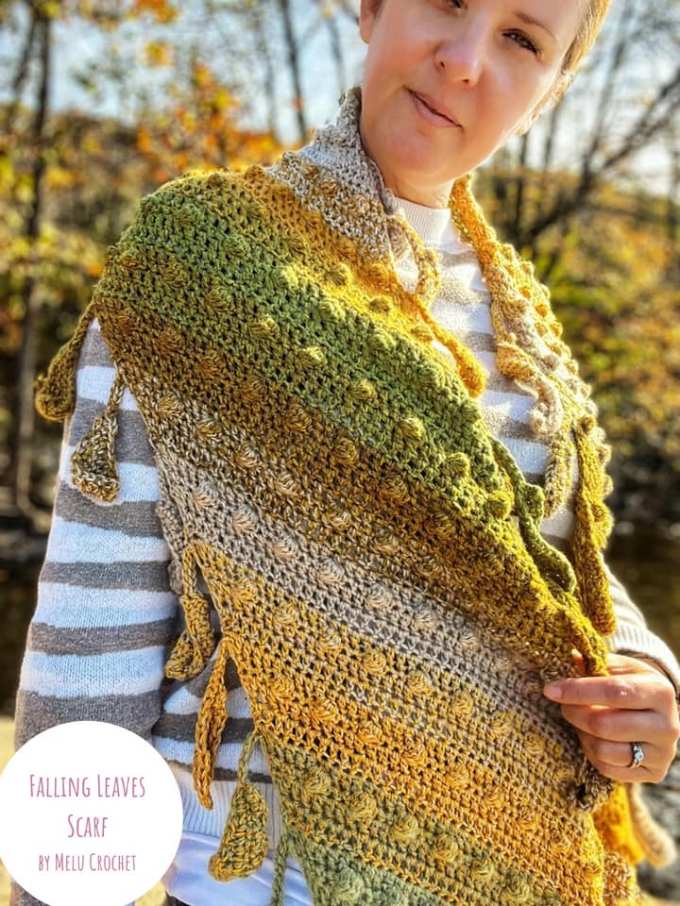 Melu Crochet: Falling Leaves Scarf – Melu Crochet