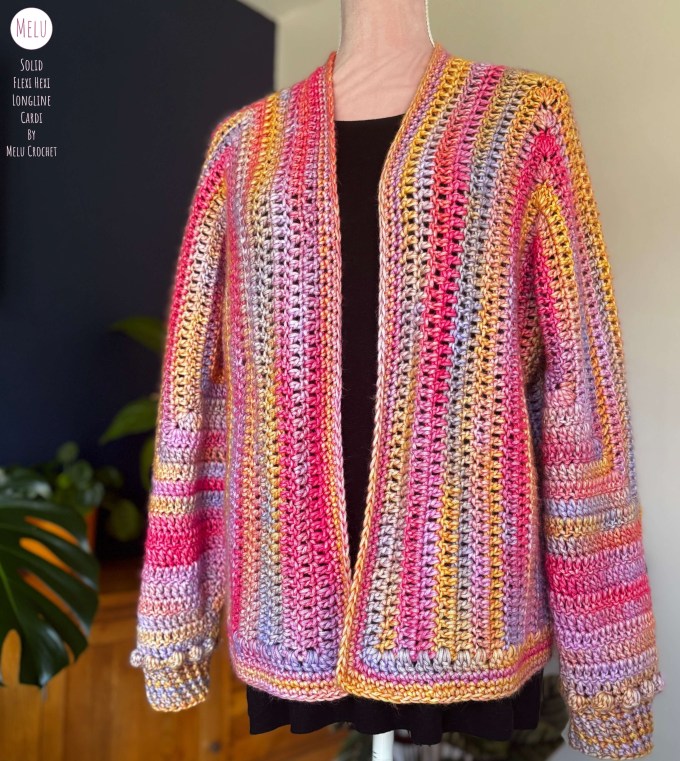 Solid Flexi Hexi Longline Cardi by Melu&nbsp;Crochet